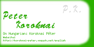 peter koroknai business card